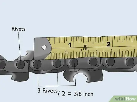 Измерьте цепь бензопилы, шаг 6
