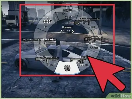 Используйте колесо оружия в GTA V, шаг 3 Используйте колесо оружия в GTA V, шаг 3