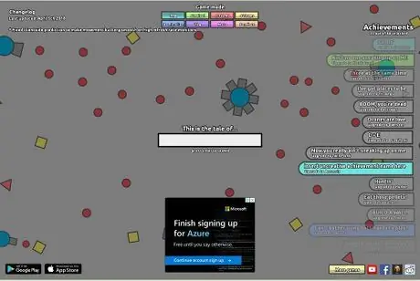 Главный экран Diep.io