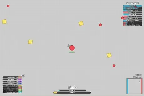 Обновление характеристик танка в Diep.io