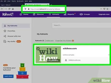 Отправить Kahoot Шаг 1