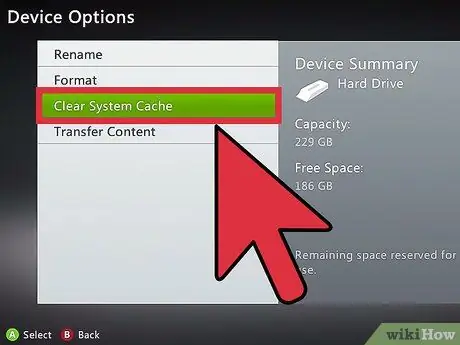 Удалите кеш на Xbox 360 Шаг 5