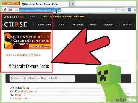 Загрузите пакет текстур в Minecraft Step 1
