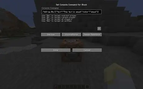 Командный блок с цветным чатом Command