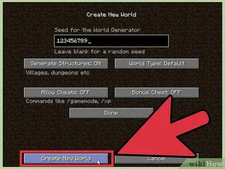 Использование семян в Minecraft, шаг 3