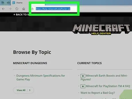 Обратиться в службу поддержки Minecraft Шаг 1 Обратиться в службу поддержки Minecraft Шаг 1