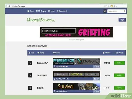Найдите серверы Minecraft для игры на Шаге 1 Пуля 3