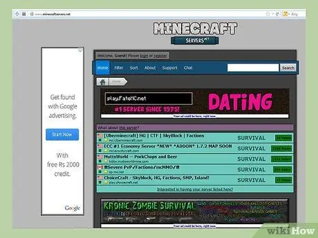 Найдите серверы Minecraft для игры на Шаге 1 Пуля 4