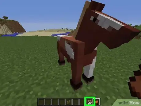 Приручить лошадь в Minecraft на ПК, шаг 5 Приручить лошадь в Minecraft на ПК, шаг 5