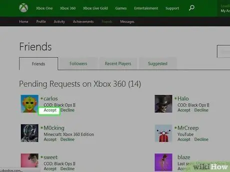 Принять запрос на добавление в друзья на Xbox One Шаг 5 Принять запрос на добавление в друзья на Xbox One Шаг 5