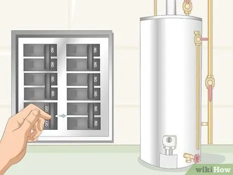Слейте воду из водонагревателя, шаг 1