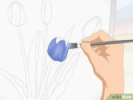 Раскрась тюльпаны Шаг 10