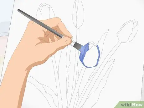 Раскрась тюльпаны Шаг 8