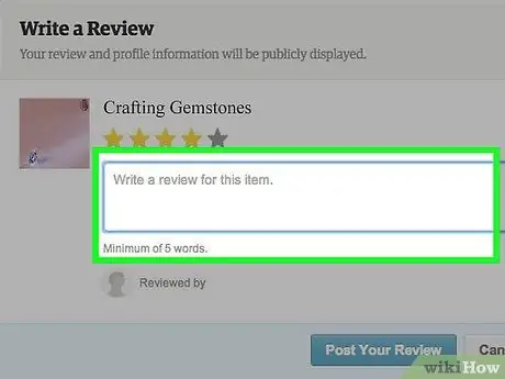 Напишите обзор Etsy, шаг 3