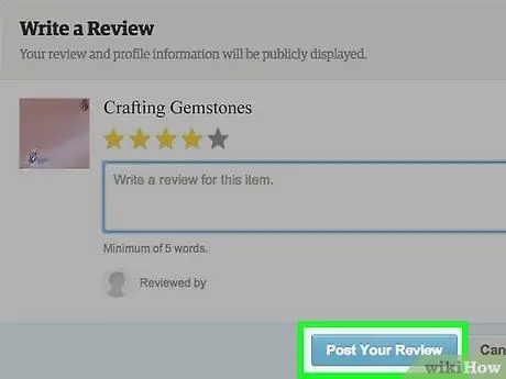 Напишите обзор Etsy, шаг 4