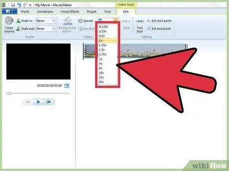 Увеличьте скорость видео в Windows Movie Maker Шаг 4 Увеличьте скорость видео в Windows Movie Maker Шаг 4
