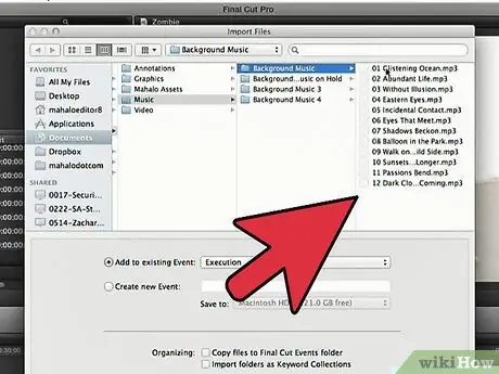 Добавление музыки в Final Cut Pro, шаг 12 Добавление музыки в Final Cut Pro, шаг 12