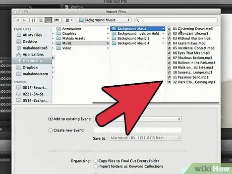 Добавление музыки в Final Cut Pro Шаг 8 Добавление музыки в Final Cut Pro Шаг 8