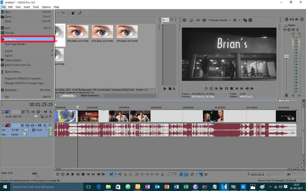 Как сделать видео черно-белым с помощью Sony Vegas Pro: 5 шагов