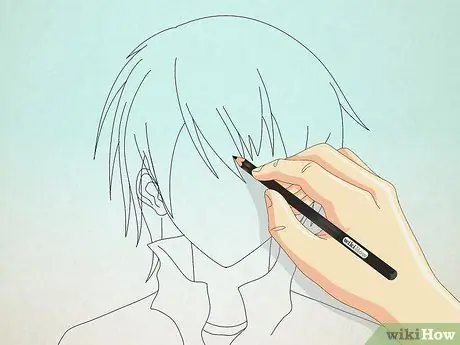 Рисуем лицо в манге (мужское). Шаг 9 Рисуем лицо в манге (мужское). Шаг 9