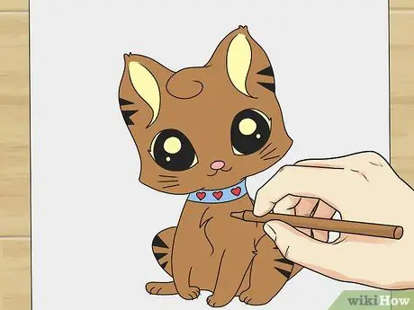 Рисуем милого мультяшного кота. Шаг 7 Рисуем милого мультяшного кота. Шаг 7