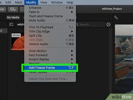 Стоп-кадр в iMovie, шаг 4 Стоп-кадр в iMovie, шаг 4