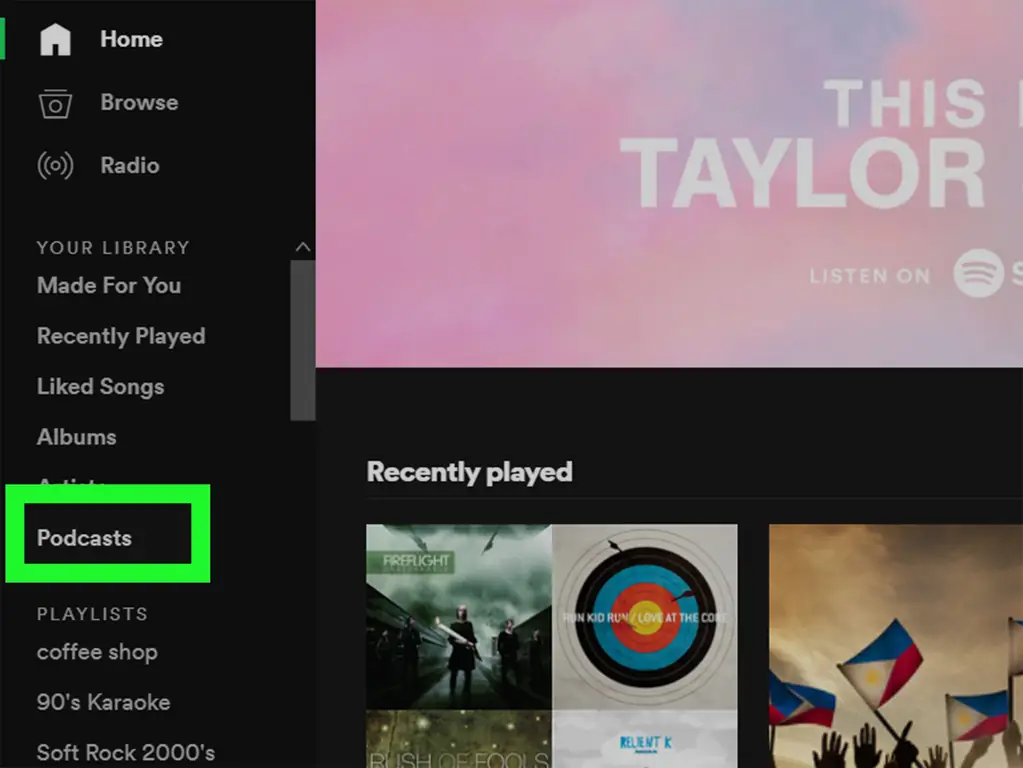 Простые способы прослушивания подкастов на Spotify (с изображениями)
