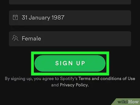 Создайте учетную запись Spotify без Facebook на iPhone или iPad Шаг 8 Создайте учетную запись Spotify без Facebook на iPhone или iPad Шаг 8
