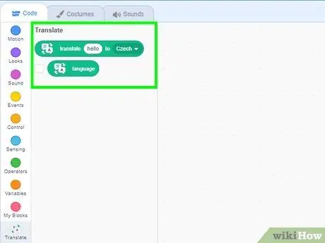 Используйте расширение Translate in Scratch Step 4