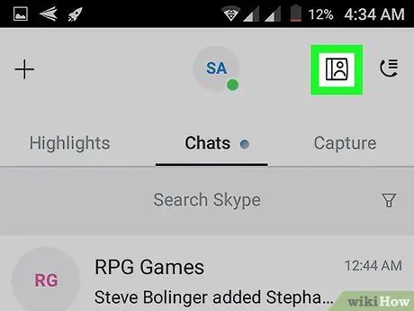 Используйте Skype для видеоигр на Android, шаг 3