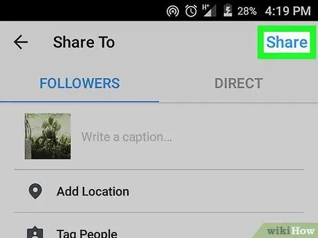 Отрегулируйте силу фильтра в Instagram на Android. Шаг 9 Отрегулируйте силу фильтра в Instagram на Android. Шаг 9
