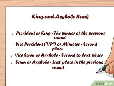 Играть в King and Asshole, шаг 1 Играть в King and Asshole, шаг 1