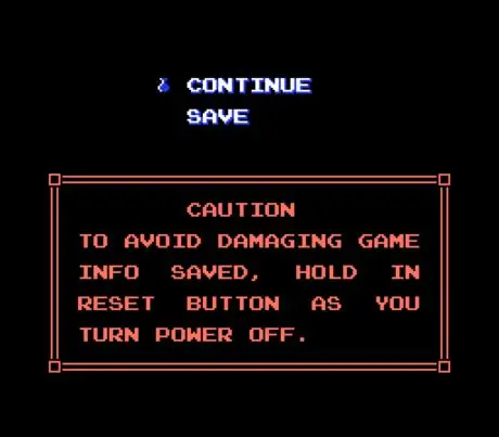 Zelda 2 The Adventure of Link save screen Zelda 2 The Adventure of Link save screen