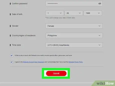 Создайте учетную запись Nintendo и свяжите ее с Nintendo Switch Шаг 4 Создайте учетную запись Nintendo и свяжите ее с Nintendo Switch Шаг 4