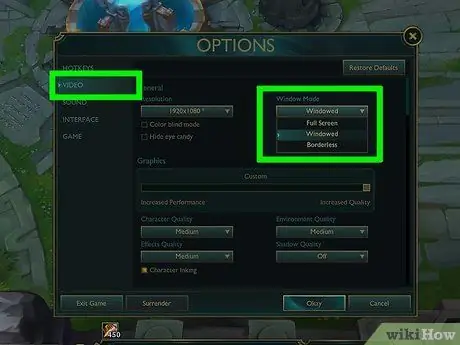 Играйте в League of Legends в оконном режиме, шаг 2 Играйте в League of Legends в оконном режиме, шаг 2