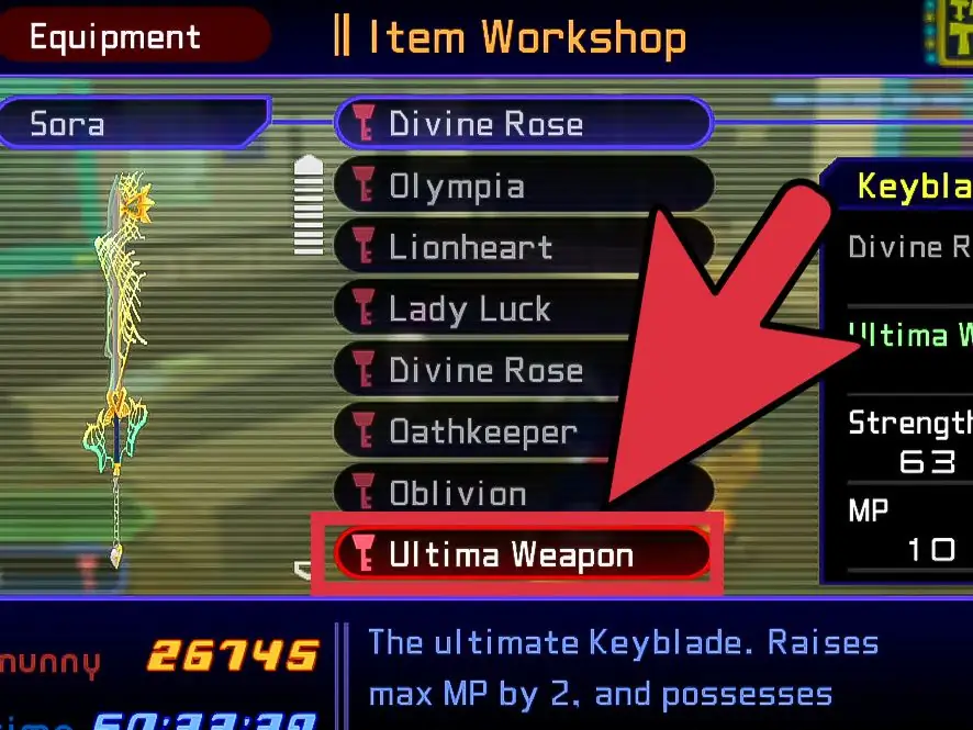 Как сделать Ultima Weapon в Kingdom Hearts 1: 10 шагов