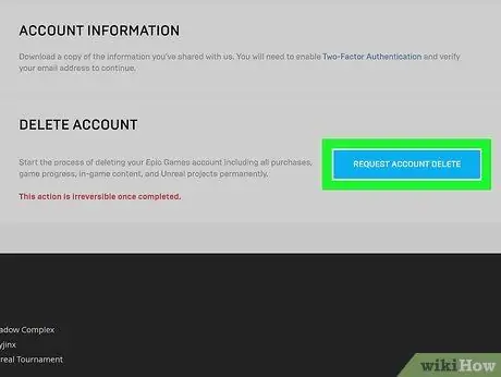 Удаление учетной записи Epic Games Шаг 2 Удаление учетной записи Epic Games Шаг 2