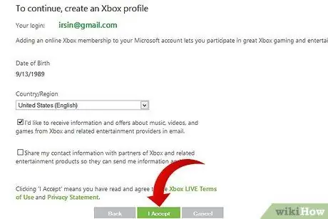 Создайте бесплатную учетную запись Xbox Live на ПК или ноутбуке Шаг 11 Создайте бесплатную учетную запись Xbox Live на ПК или ноутбуке Шаг 11