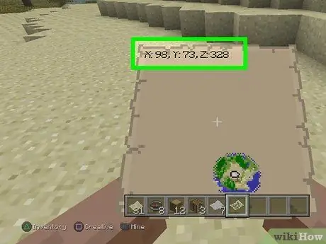 Найдите свои координаты в Minecraft, шаг 9 Найдите свои координаты в Minecraft, шаг 9