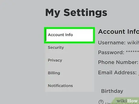 Измените свой пароль Roblox Шаг 3 Измените свой пароль Roblox Шаг 3