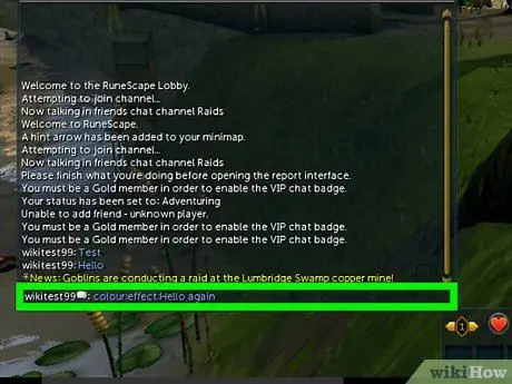 Используйте эффекты и цвета чата в RuneScape Step 4 Используйте эффекты и цвета чата в RuneScape Step 4