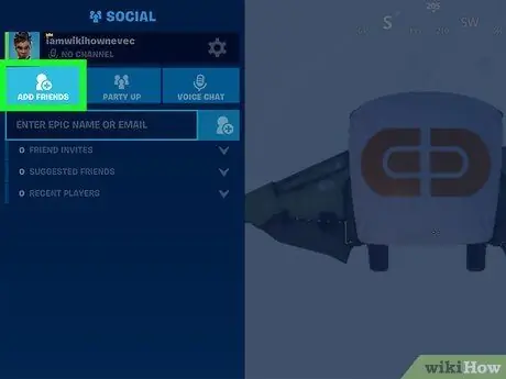 Добавить друзей в Fortnite, шаг 4