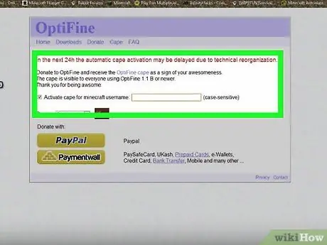 Переместите плащ OptiFine в другую учетную запись Minecraft Шаг 2 Переместите плащ OptiFine в другую учетную запись Minecraft Шаг 2