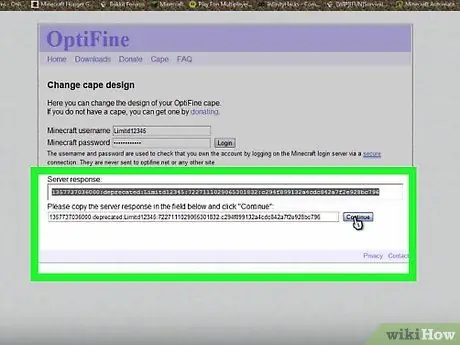 Переместите плащ OptiFine в другую учетную запись Minecraft Шаг 5 Переместите плащ OptiFine в другую учетную запись Minecraft Шаг 5