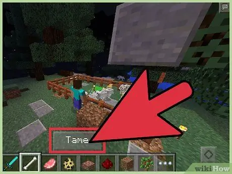 Приручить собаку в Minecraft PE Шаг 5 Приручить собаку в Minecraft PE Шаг 5